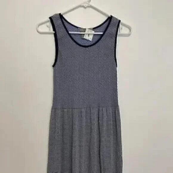 LARK + GREY NWT Knit Striped Scoop Neck Sundress L/XL Smocked Fit & Flair - Picture 5 of 11